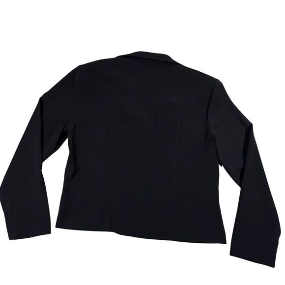 New Frontier Western Crop Black Blazer Jacket Red Floral Embroidery Size Large - Picture 8 of 10